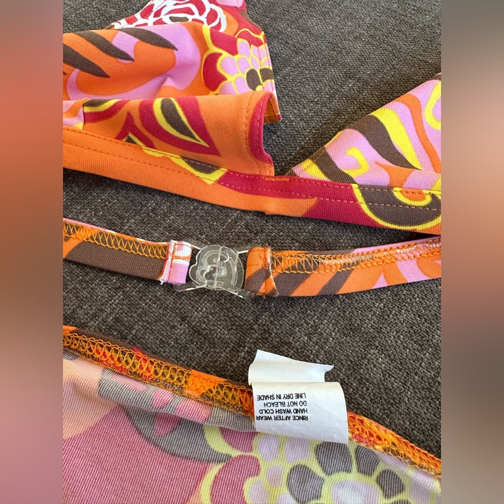 Banana Moon Apricot Peach Floral Bikini Set Size Large - Picture 5 of 8